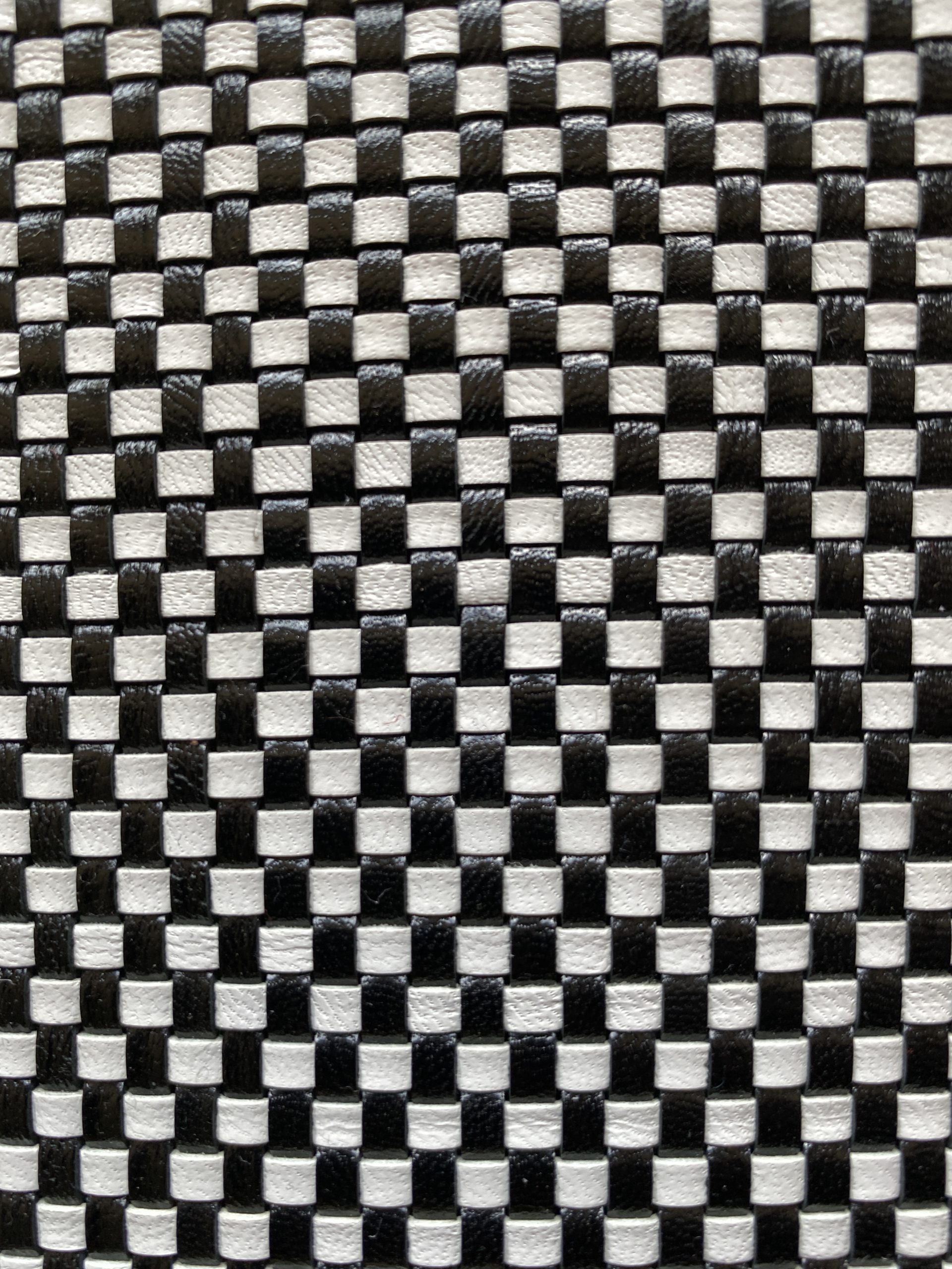 Black & white woven leather - Simply Fabrics