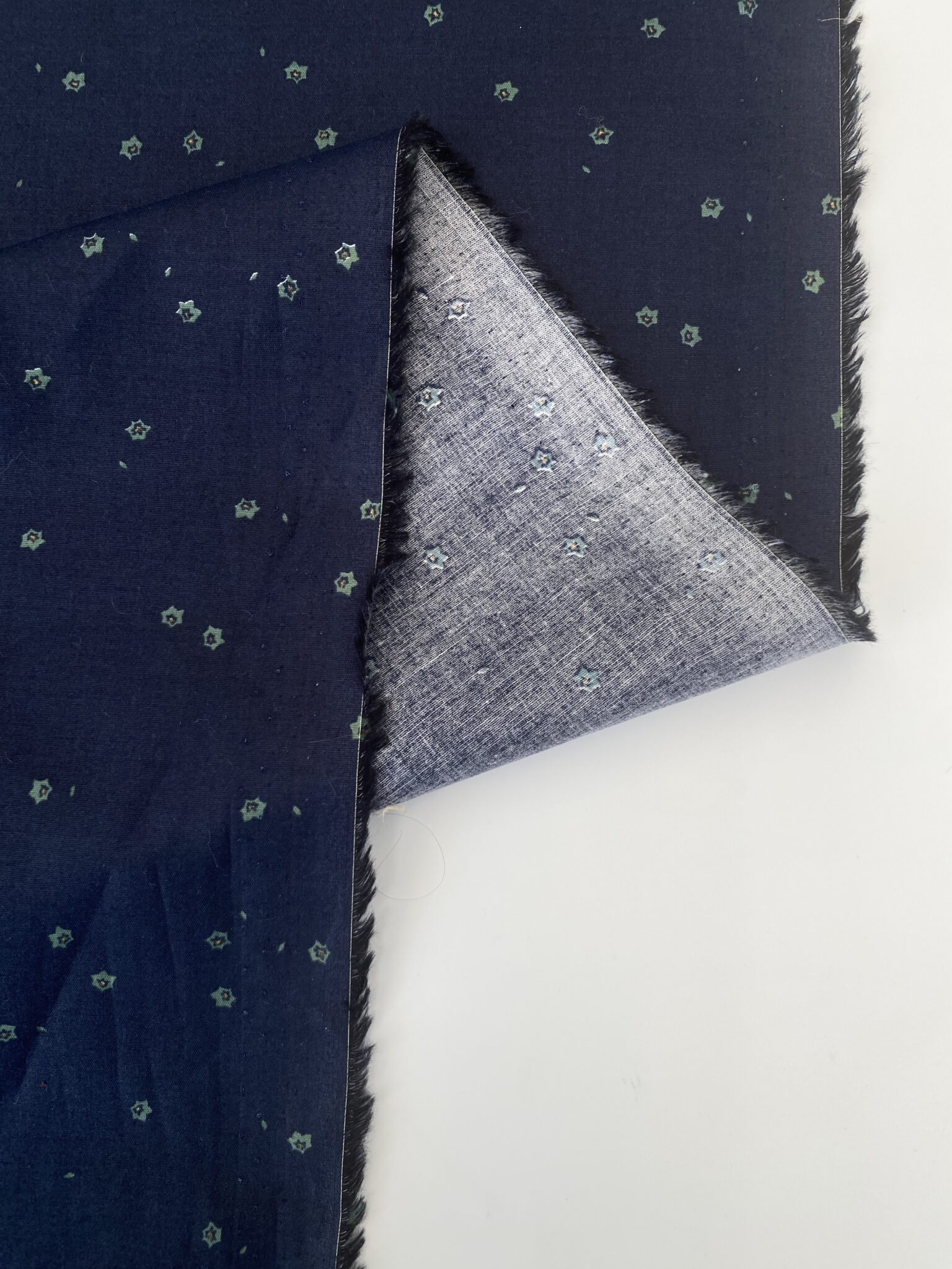 Ex designer bijou floral cotton poplin navy Simply Fabrics