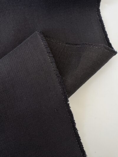 Deadstock black double linen-cotton