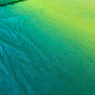 Deadstock hand-dyed linen ombré - jade - lime green
