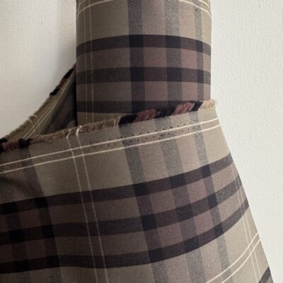 Deadstock dry waxed cotton - check