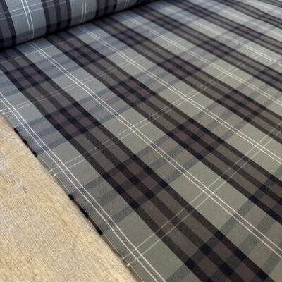 Deadstock dry waxed cotton - check